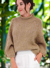 Load image into Gallery viewer, Soraya Boxy Boucle Sweater : SAGE