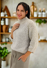 Load image into Gallery viewer, Soraya Boxy Boucle Sweater : SAGE