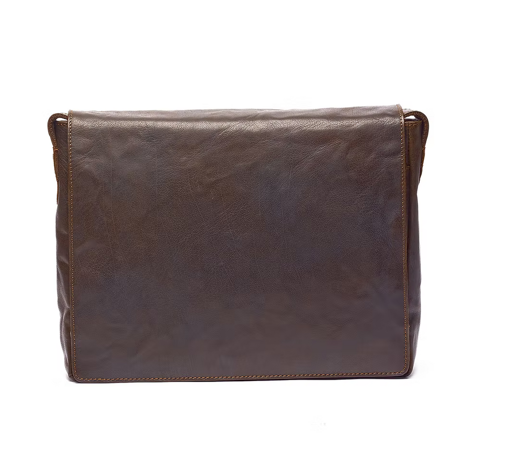 Bag: Unisex Satchel - BROWN