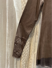 Load image into Gallery viewer, Long Sleeve T Shirt - French Lace Detail : MOCHA
