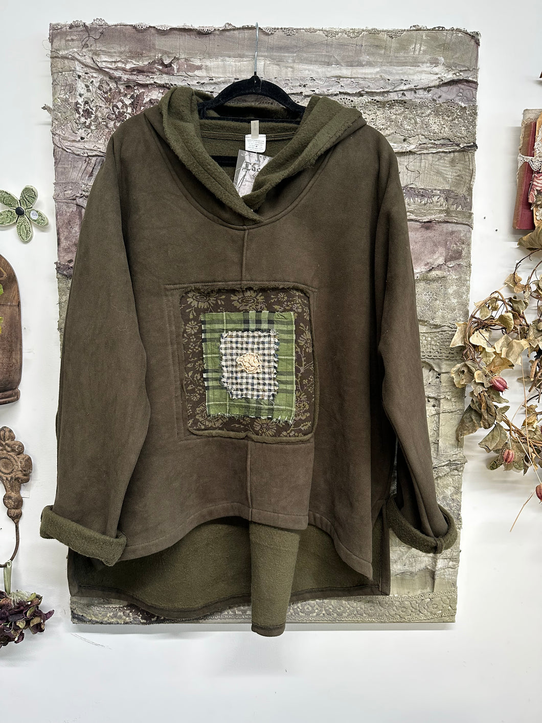 Sweatshirt - Fleece: OLIVE
