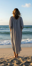 Load image into Gallery viewer, Prairie Peasant Dress - CHARCOAL GINGHAM
