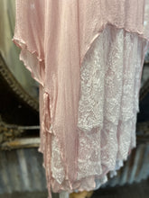 Load image into Gallery viewer, French Lace Ensemble including Chiffon Overtop - PINK &amp; WHITE
