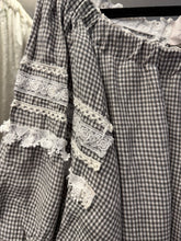 Load image into Gallery viewer, Prairie Peasant Dress - CHARCOAL GINGHAM

