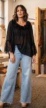 Load image into Gallery viewer, Roses Top - BLACK
