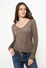 Load image into Gallery viewer, French Lace Tee - MOCHA
