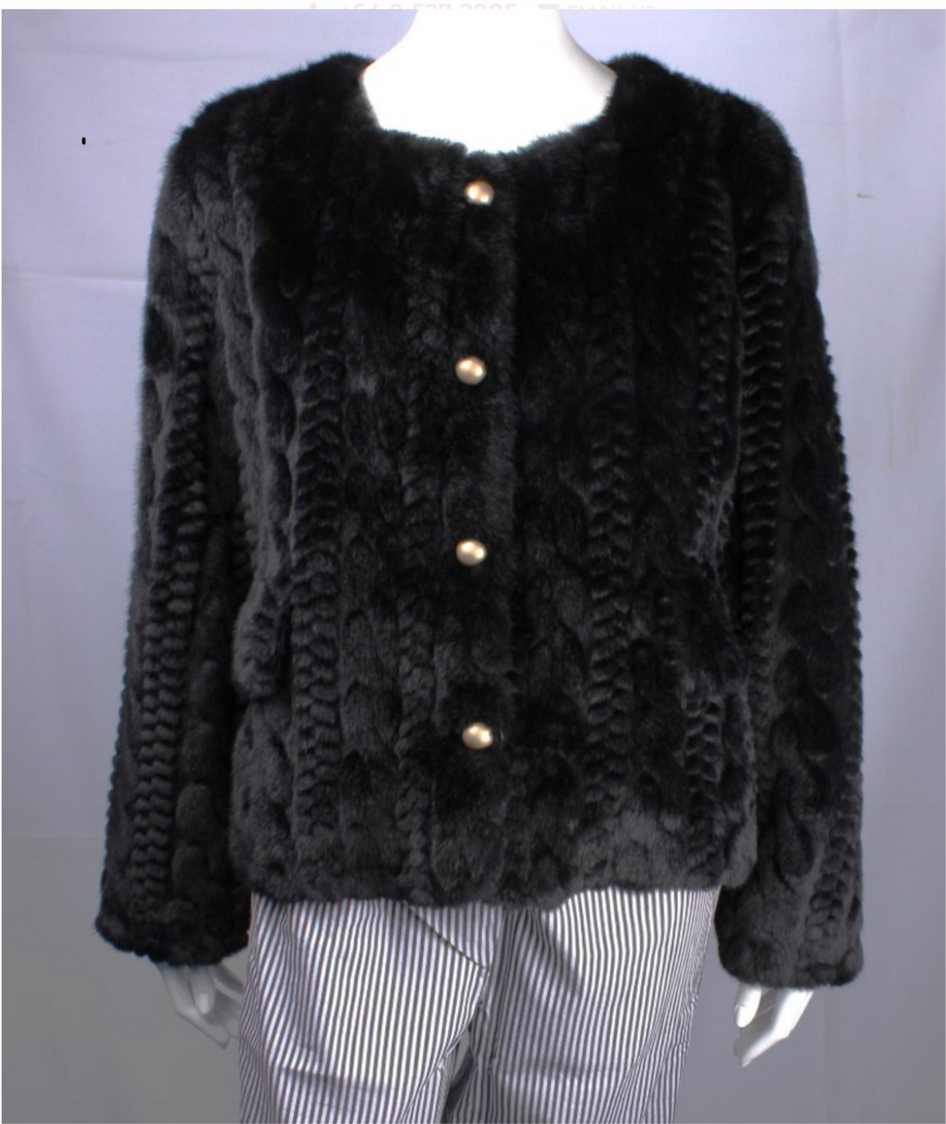 Faux Fur Jacket - Black