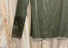 Load image into Gallery viewer, Long Sleeve T Shirt - French Lace Detail: KHAKI
