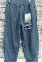 Load image into Gallery viewer, Wool Patch Pants -  HERRINGBONE BLACK
