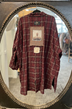 Load image into Gallery viewer, Boyfriend Shirt - PLUM CHECK BOUQUET
