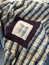Load image into Gallery viewer, Wool Patch Blanket - PLAID GOLD
