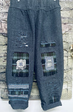 Load image into Gallery viewer, Wool Patch Pants -  HERRINGBONE BLACK
