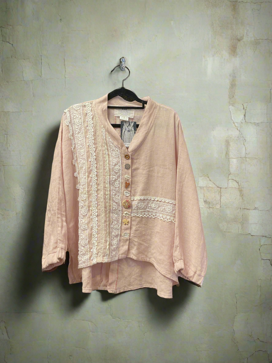 Cropped Boyfriend Shirt - PINK