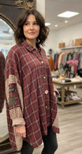Load image into Gallery viewer, Boyfriend Shirt - PLUM CHECK PONY
