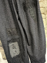 Load image into Gallery viewer, Wool Patch Pants - HERRINGBONE BLACK
