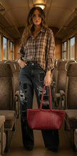 Load image into Gallery viewer, Woven Leather Bag - RED or GREEN
