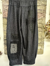 Load image into Gallery viewer, Wool Patch Pants - HERRINGBONE BLACK
