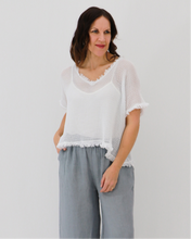 Load image into Gallery viewer, Sophia Mesh Tee - DENIM BLUE
