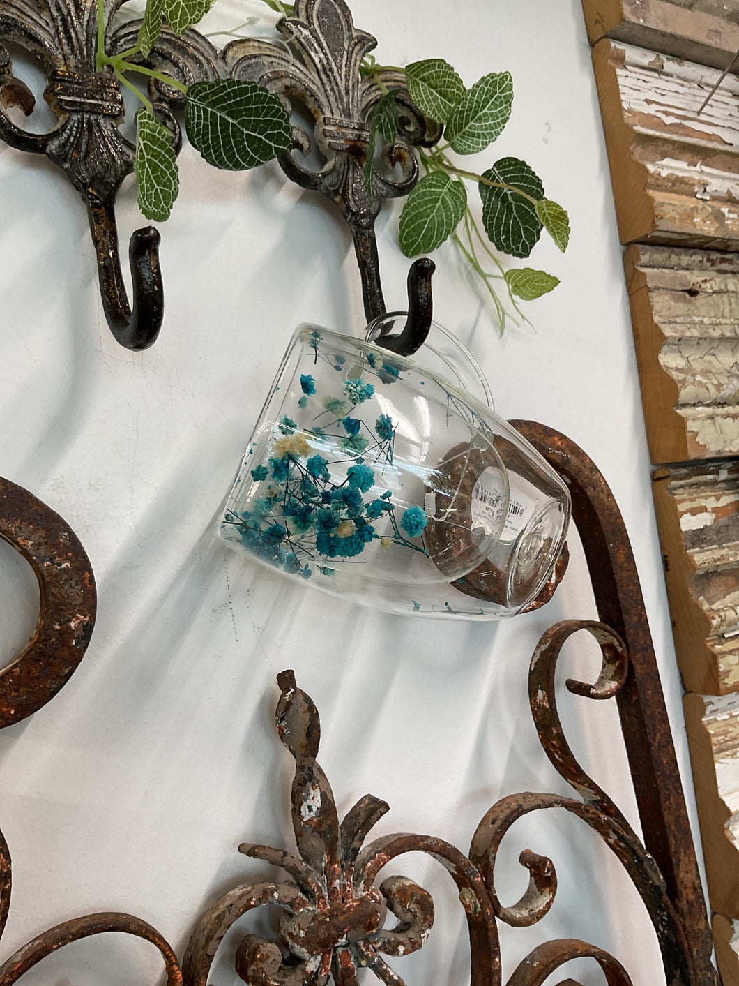 Mug - Double Walled - Dried Flowers: TEAL