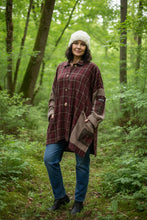 Load image into Gallery viewer, Boyfriend Shirt - PLUM CHECK PONY

