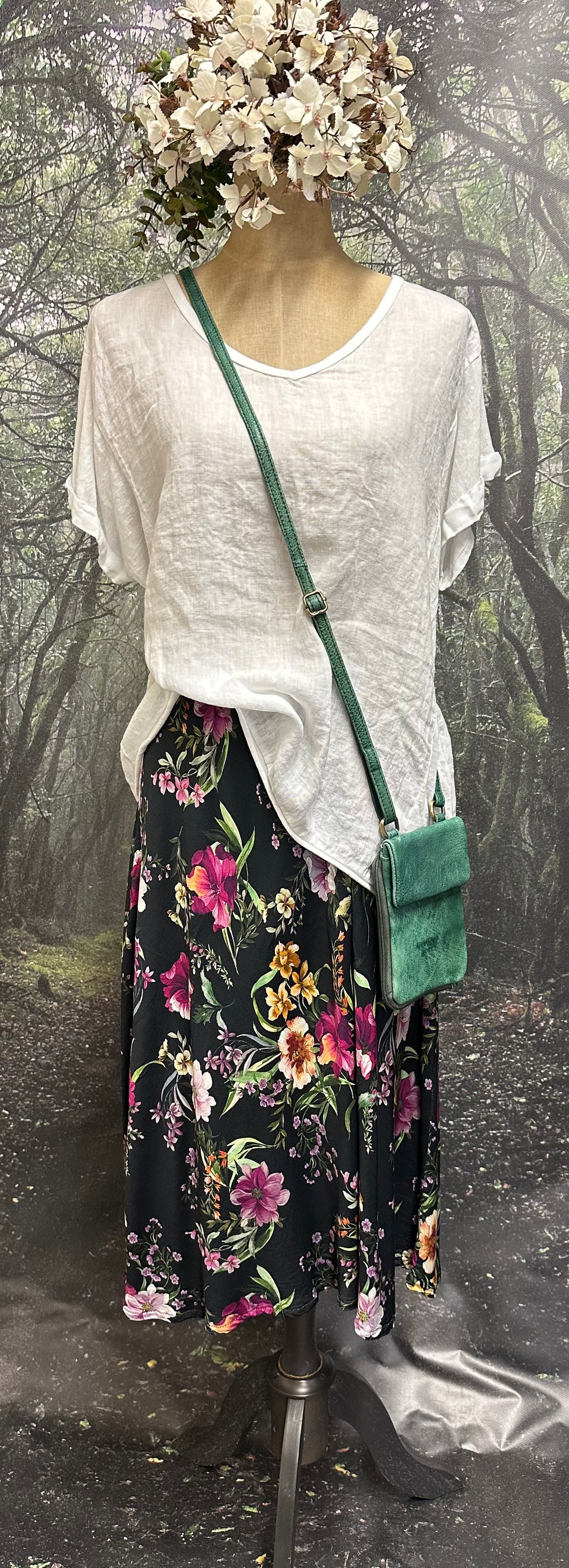 Rayon floral Nadia skirt
