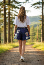 Load image into Gallery viewer, Shorts: Cropped - NAVY CHECK
