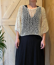 Load image into Gallery viewer, Lacey cream cotton knit sweater
