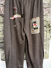 Load image into Gallery viewer, Wool Patch Pants - HERRINGBONE CHOCOLATE
