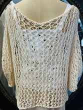 Load image into Gallery viewer, Lacey cream cotton knit sweater
