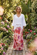 Load image into Gallery viewer, Silk Skirt - PEACH FLORAL
