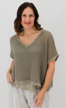 Load image into Gallery viewer, Sophia Mesh Tee - DENIM BLUE
