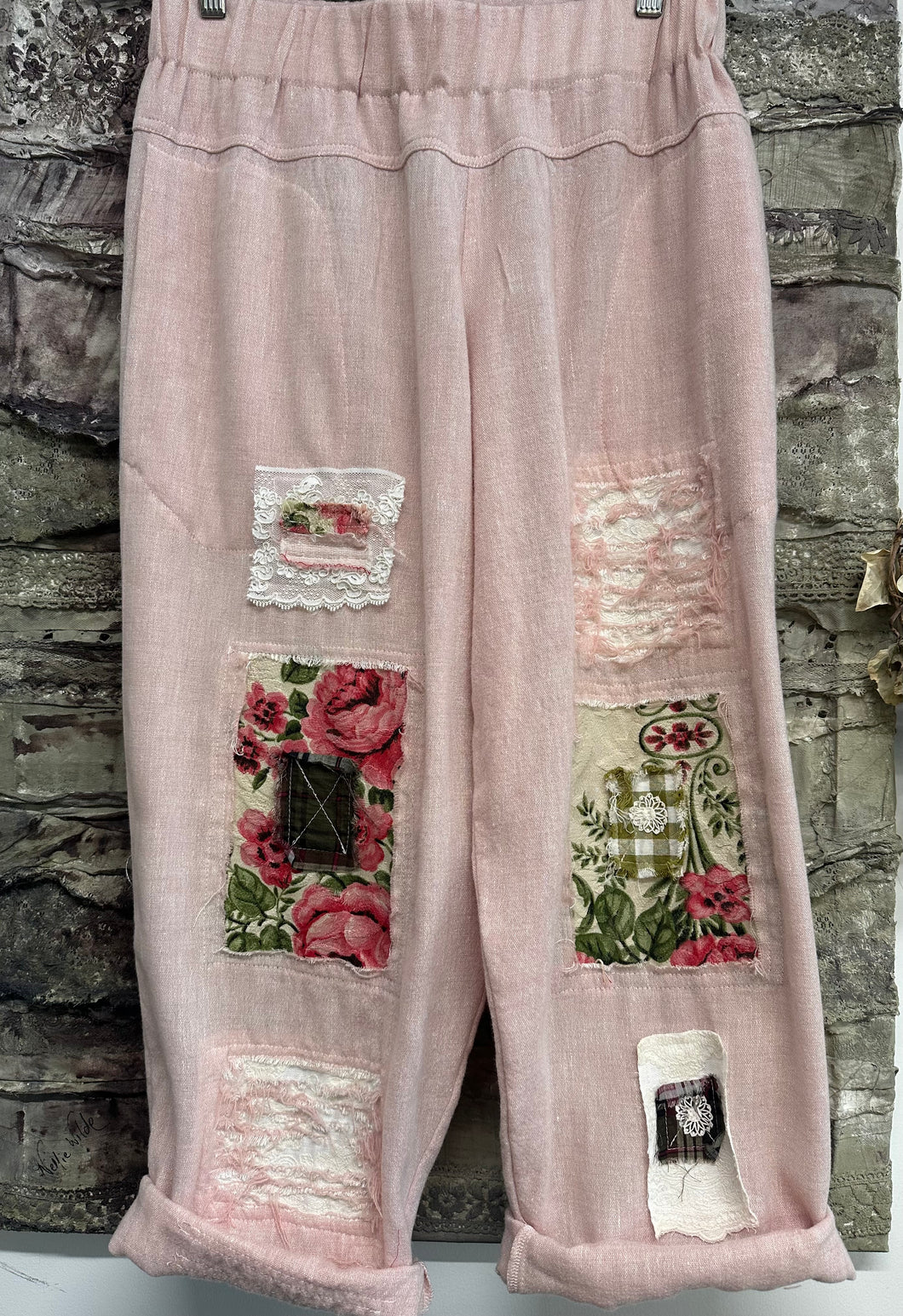 Patch Pants - PINK WOOL