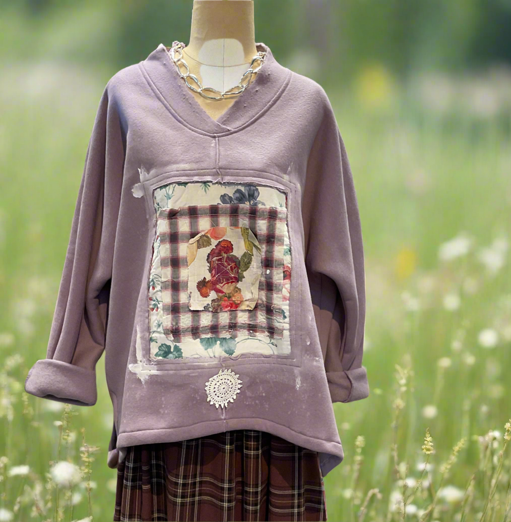 Sweatshirt - SMOKEY MAUVE - Large: SALE
