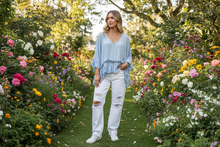 Load image into Gallery viewer, Roses Top - SKY
