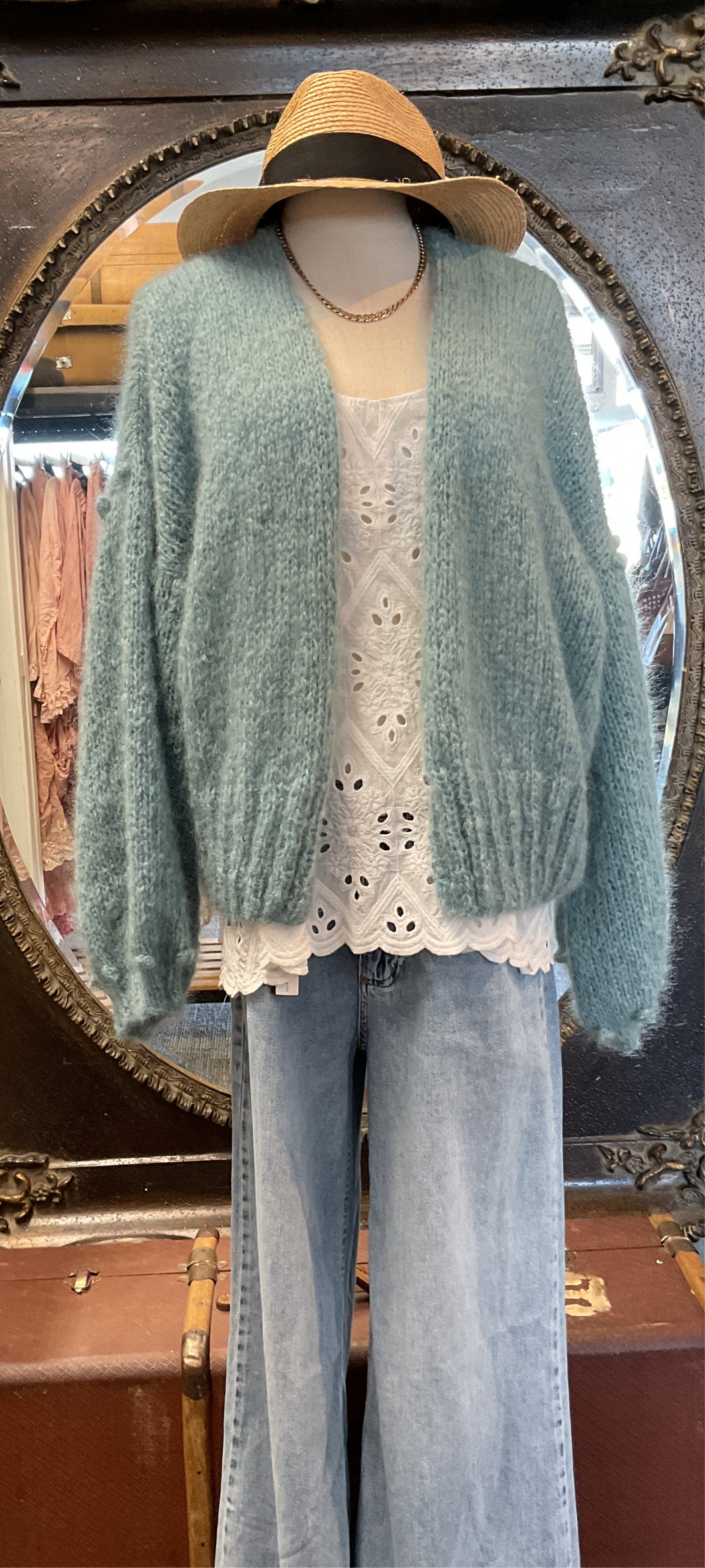Rosie Bobble Cardi - SEAFOAM