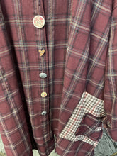 Load image into Gallery viewer, Boyfriend Shirt - PLUM CHECK BOUQUET
