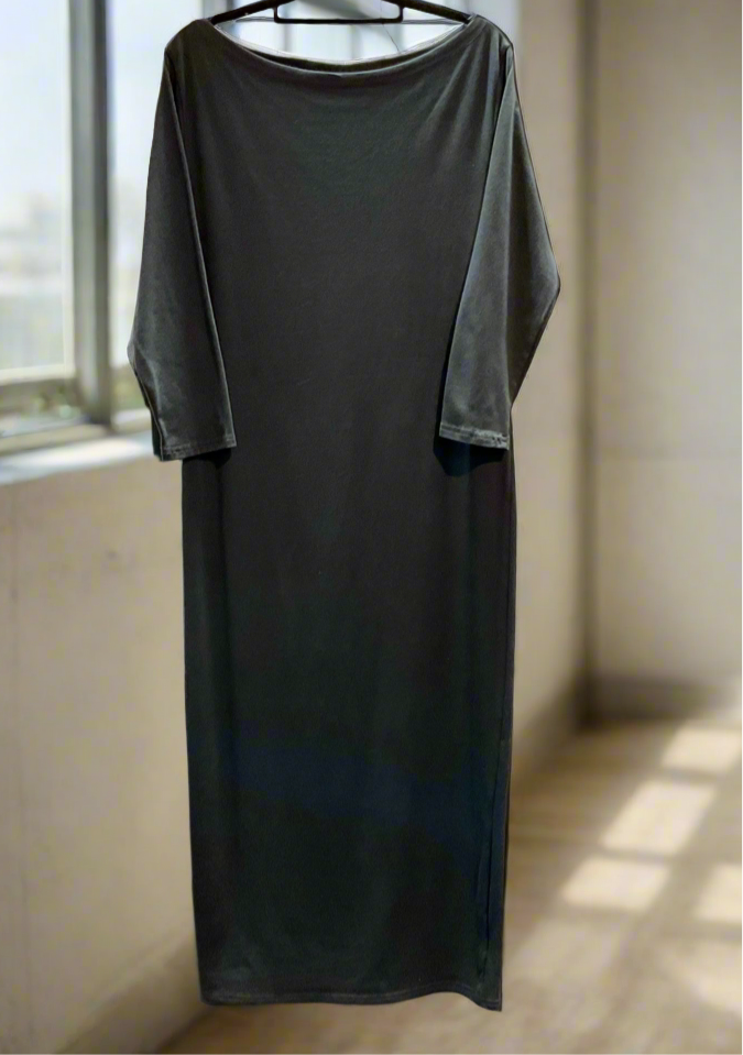 Boat Neck Dress - GRANITE