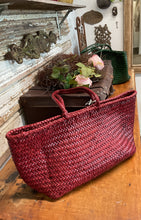 Load image into Gallery viewer, Woven Leather Bag - RED or GREEN
