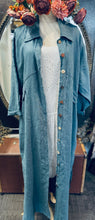 Load image into Gallery viewer, Linen Duster Coat - PACIFIC BLUE
