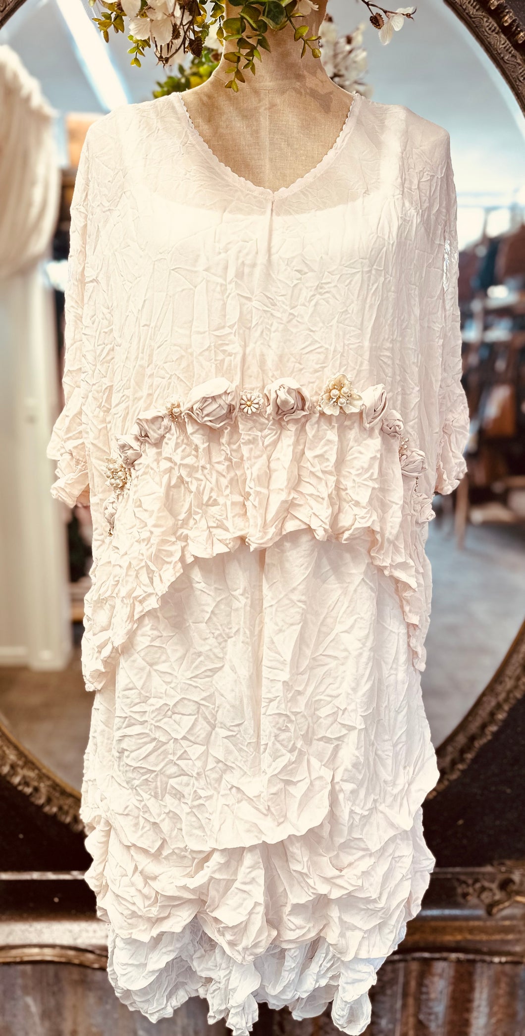 Blush rooshe slip under dress