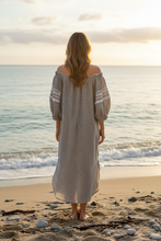 Load image into Gallery viewer, Prairie Peasant Dress - CHARCOAL GINGHAM
