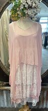 Load image into Gallery viewer, French Lace Ensemble including Chiffon Overtop - PINK &amp; WHITE
