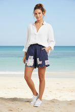 Load image into Gallery viewer, Shorts: Cropped - NAVY CHECK
