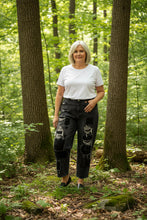 Load image into Gallery viewer, Patch Denims - BLACK WASH
