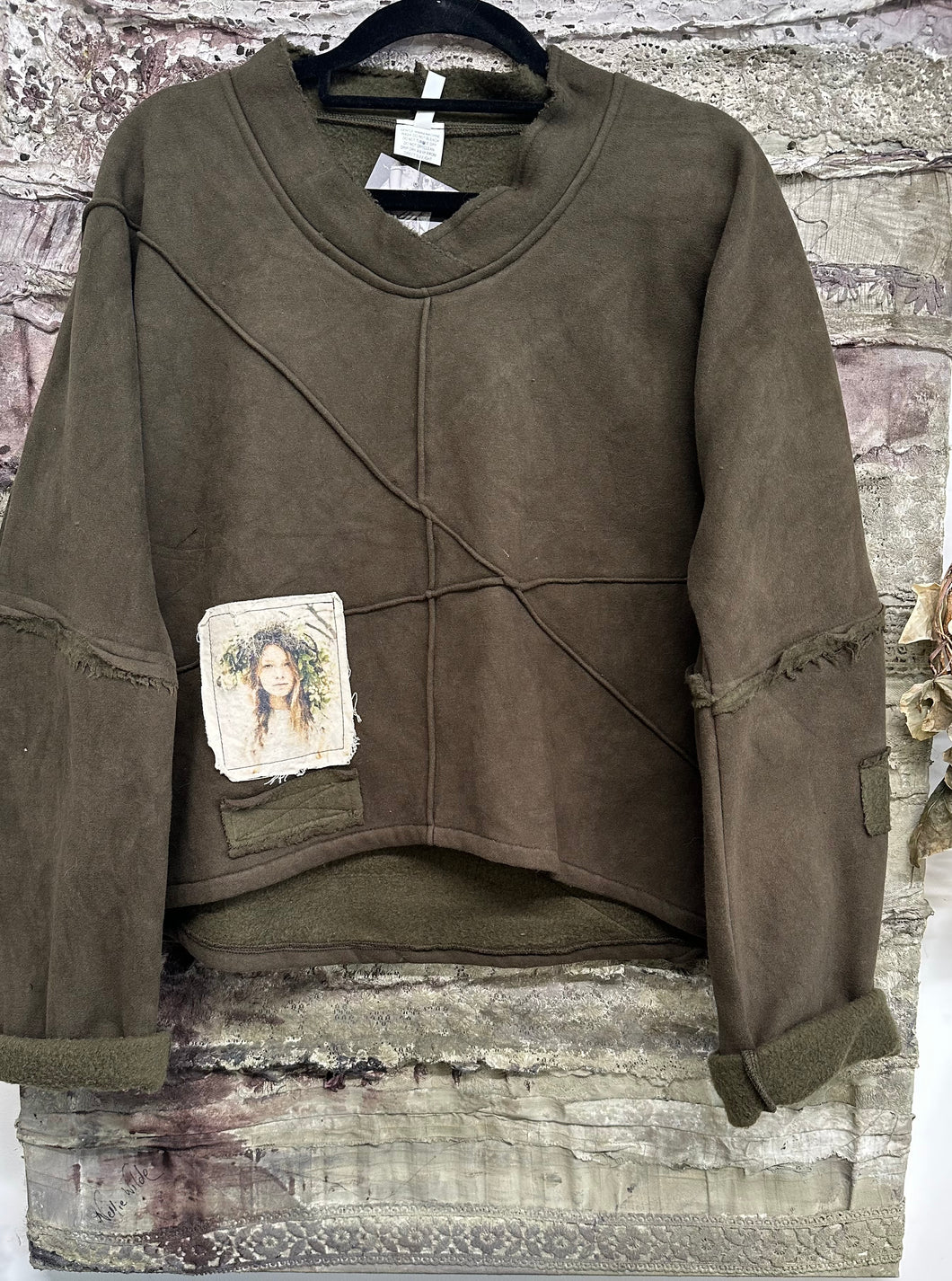 Sweatshirt - Fleece: OLIVE