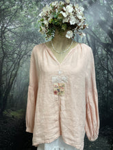 Load image into Gallery viewer, Peach peasant shirt
