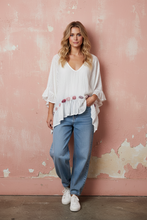 Load image into Gallery viewer, Roses Top - MULTI FLORAL WHITE
