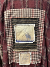 Load image into Gallery viewer, Boyfriend Shirt - PLUM CHECK PONY
