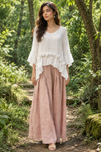 Load image into Gallery viewer, Roses Linen Top - CRISP WHITE
