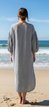 Load image into Gallery viewer, Prairie Peasant Dress - CHARCOAL GINGHAM
